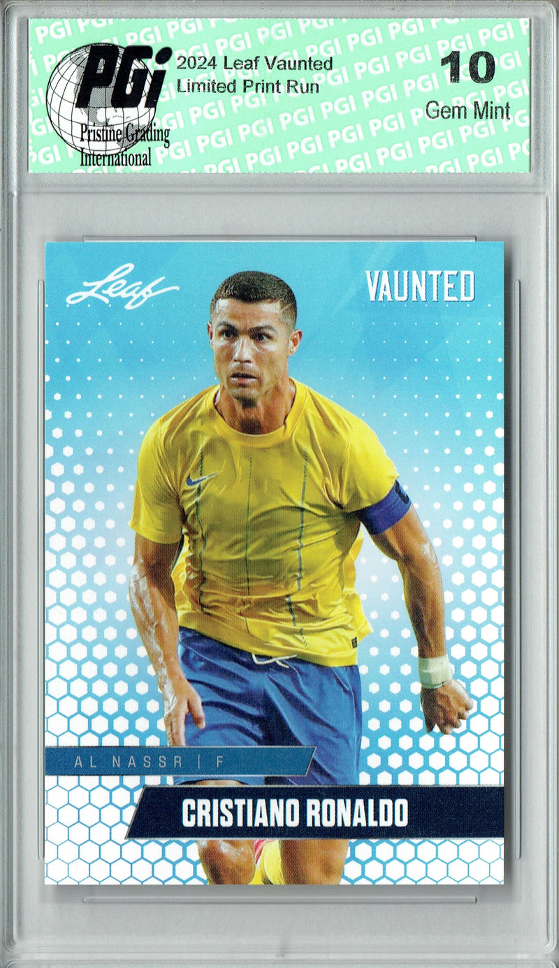 Cristiano Ronaldo 2024 Leaf Vaunted #V-03 Debut Collection Rare Trading Card PGI 10