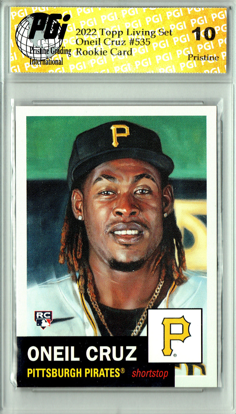 Oneil Cruz 2022 Topps Living Set #535 PRISTINE Rookie Card PGI 10