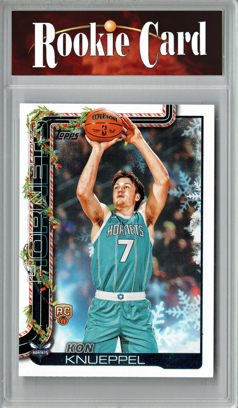 Certified Mint+ Kon Kneuppel 2025 Topps #H164 Holiday SP Rookie Card Charlotte Hornets
