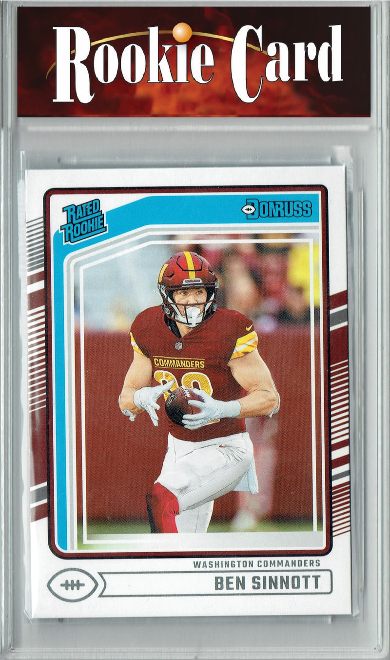 Certified Mint+ Ben Sinnott 2024 Donruss #314 Football Rookie Card Washington Commanders