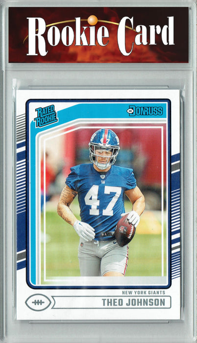 Certified Mint+ Theo Johnson 2024 Donruss #357 Football Rookie Card New York Giants