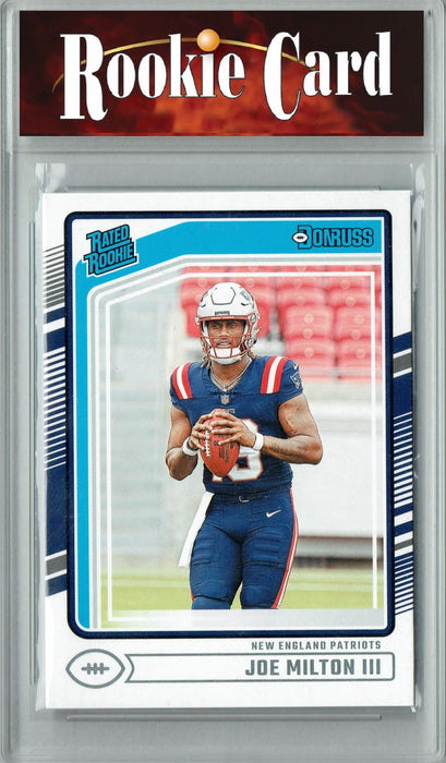 Certified Mint+ Joe Milton III 2024 Donruss #319 Football Rookie Card New England Patriots
