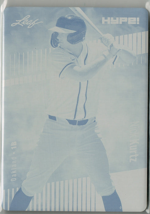 Mint Nick Kurtz 2024 Leaf HYPE! #149 Cyan 1/1 Printing Plate Rookie Card