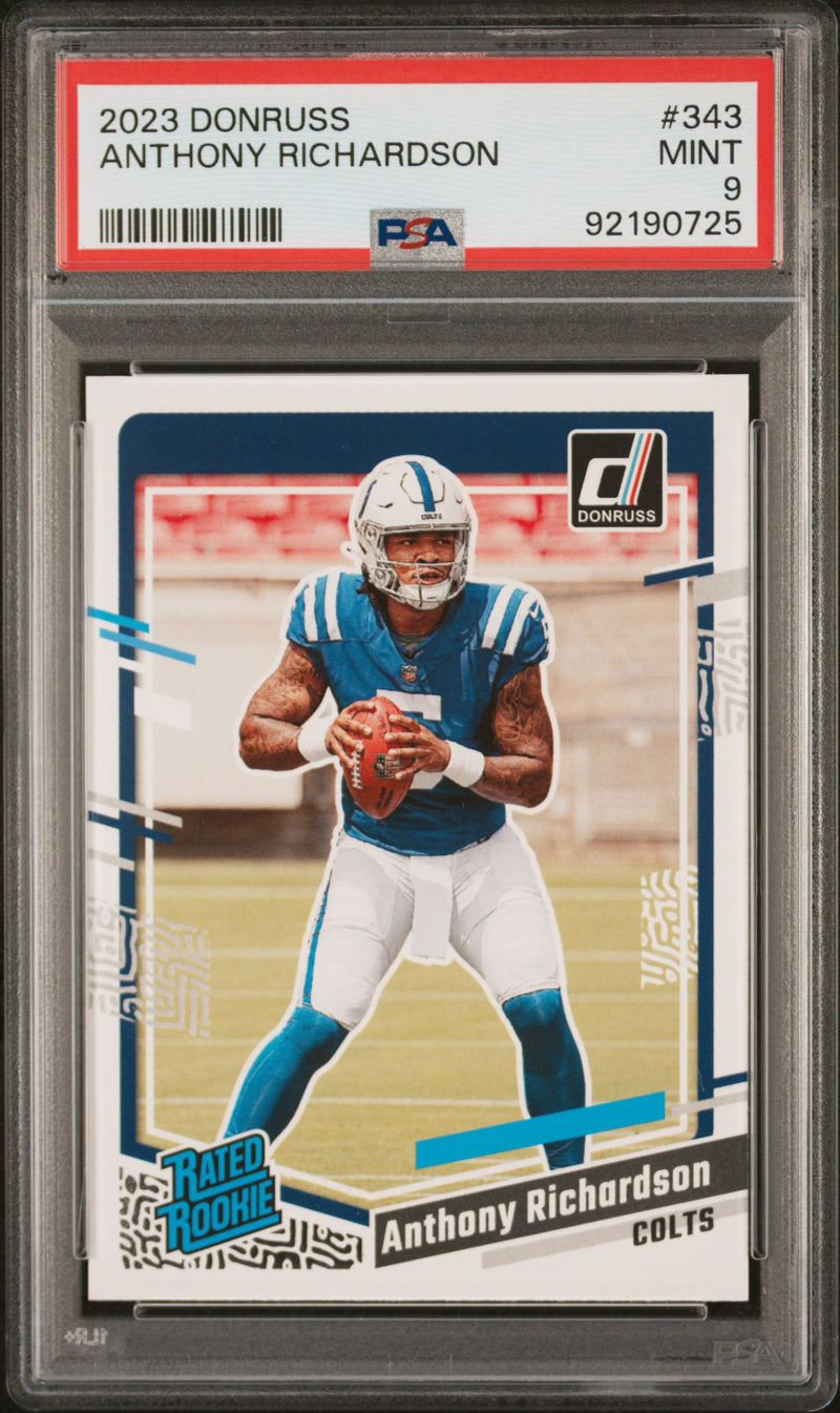 PSA 9 Anthony Richardson 2023 Donruss Football #343 Colts Rookie Card Indianapolis Colts