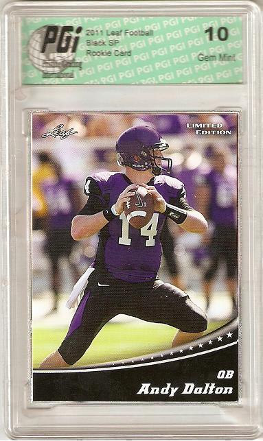 Andy Dalton Rookie Card Cincinnati PGI 10 Gem Mint Football Trading Card 2011 Leaf Limited Black #ADLLB