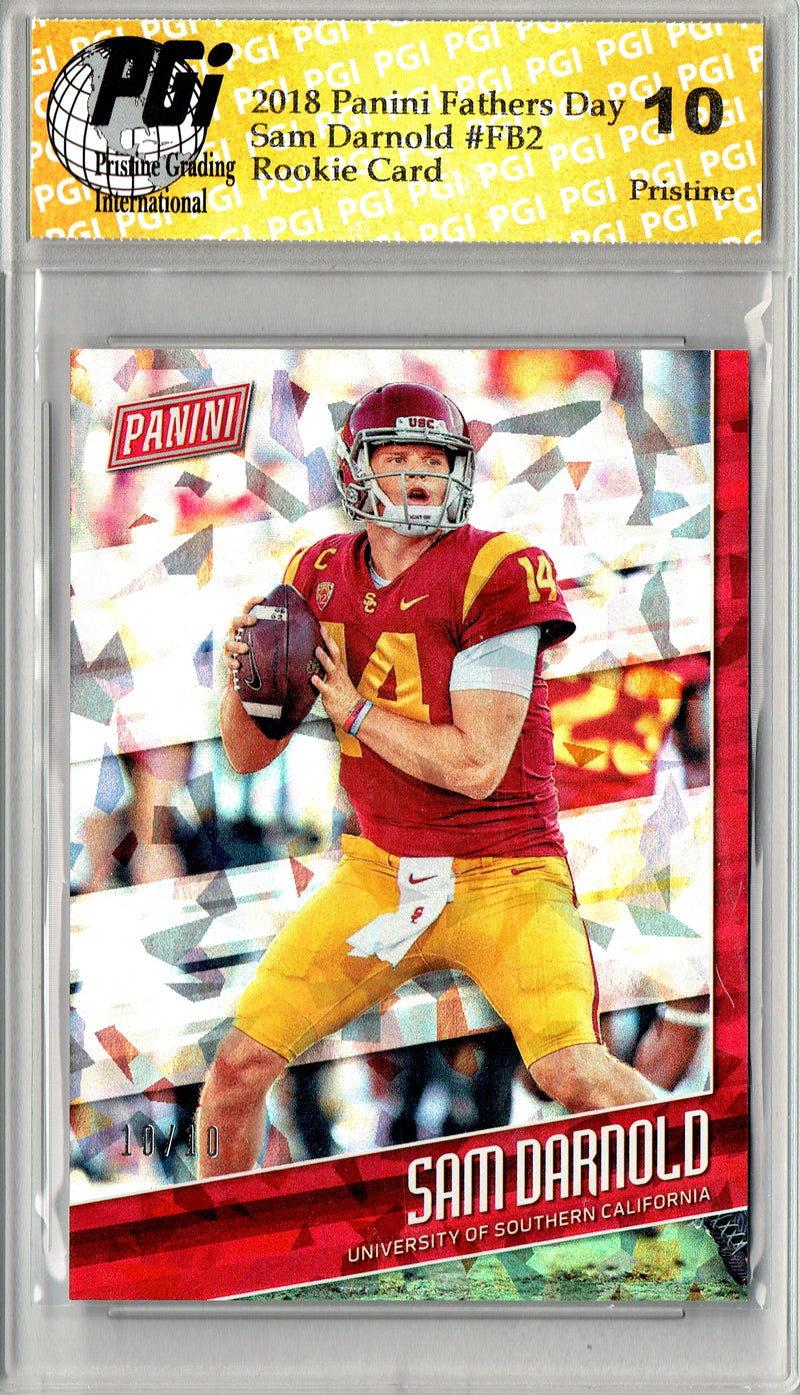 Sam Darnold 2018 Panini Cracked Ice #FB2 PRISTINE #10/10 Rookie Card PGI 10
