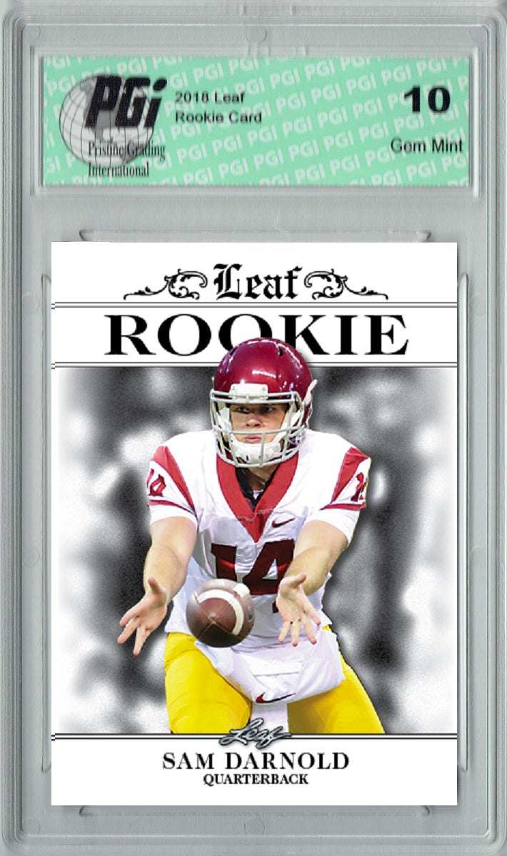 Sam Darnold Rookie Card New York PGI 10 Gem Mint Football Trading Card 2018 Leaf Exclusive #RA-04 Only 4,999 Made