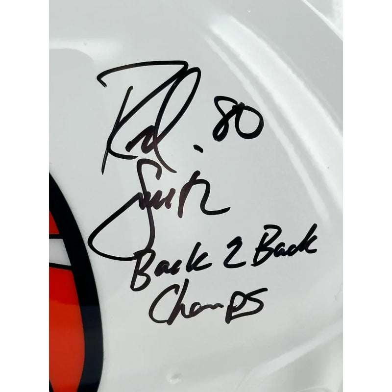 Denver Broncos Signed John Elway Shannon Sharpe Ed Mccaffrey Rod Smith Helmet Autographed COA BAS