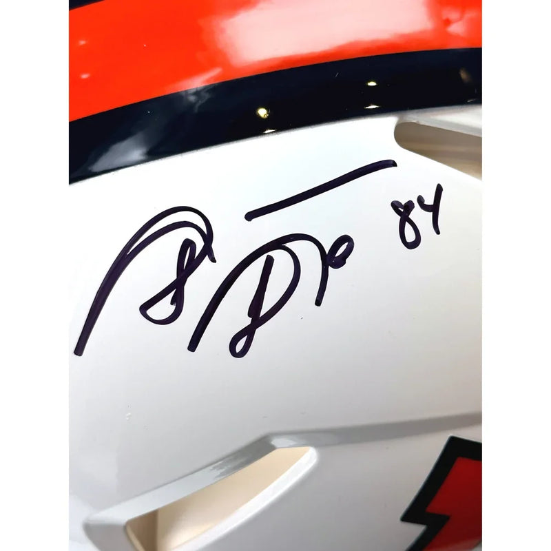 Denver Broncos Signed John Elway Shannon Sharpe Ed Mccaffrey Rod Smith Helmet Autographed COA BAS