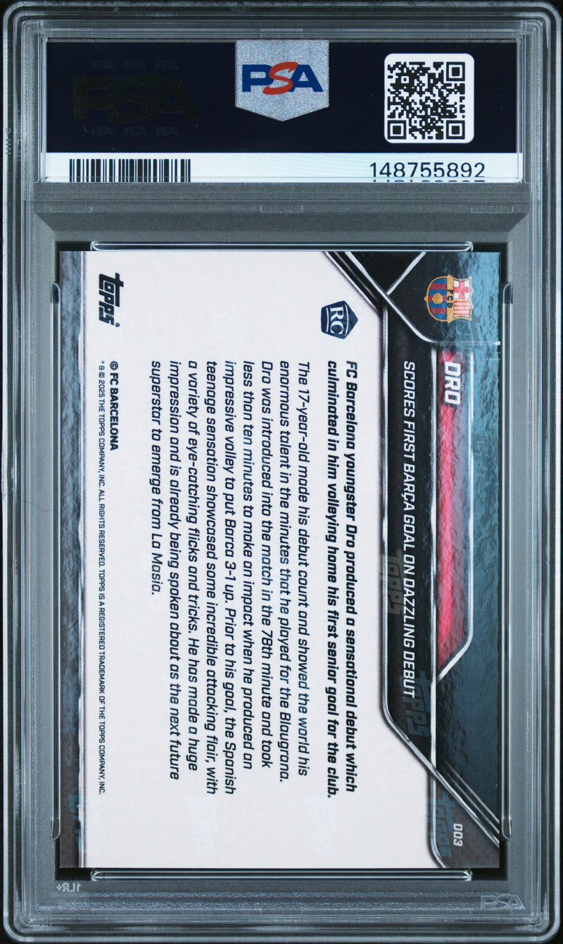 PSA 8 Dro Fernandez 2025 Topps Now #3 #44/50 Gold Foil Rookie Card Barcelona