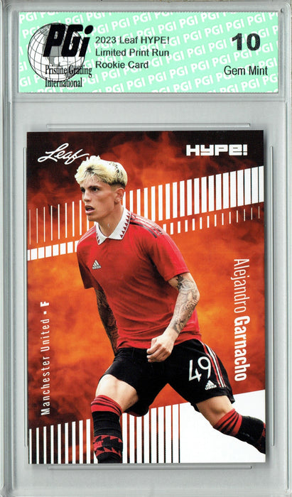 Alejandro Garnacho 2023 Leaf HYPE! #99 Only 5000 Made! Man U Rookie Card PGI 10