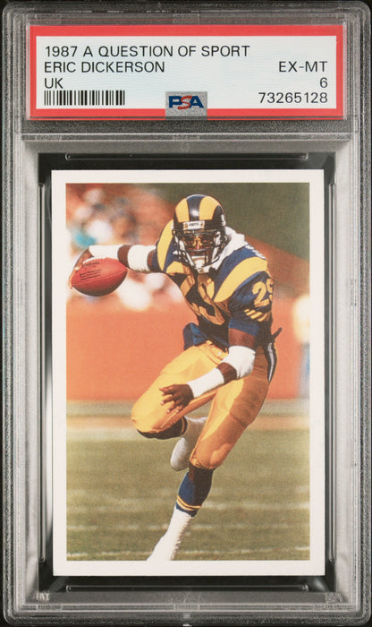 PSA 6 EX-MT Eric Dickerson 1987 A Question of Sport #NNO Rare Trading Card Rams HOF