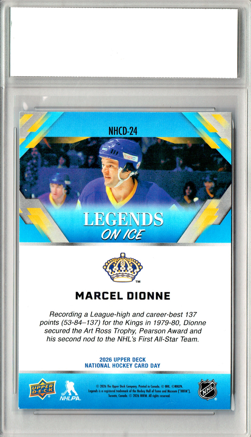 Marcel Dionne Trading Card 2026 Upper Deck #NHCD-24 National Hockey Card Day, PGI 10, Los Angeles Kings Hockey