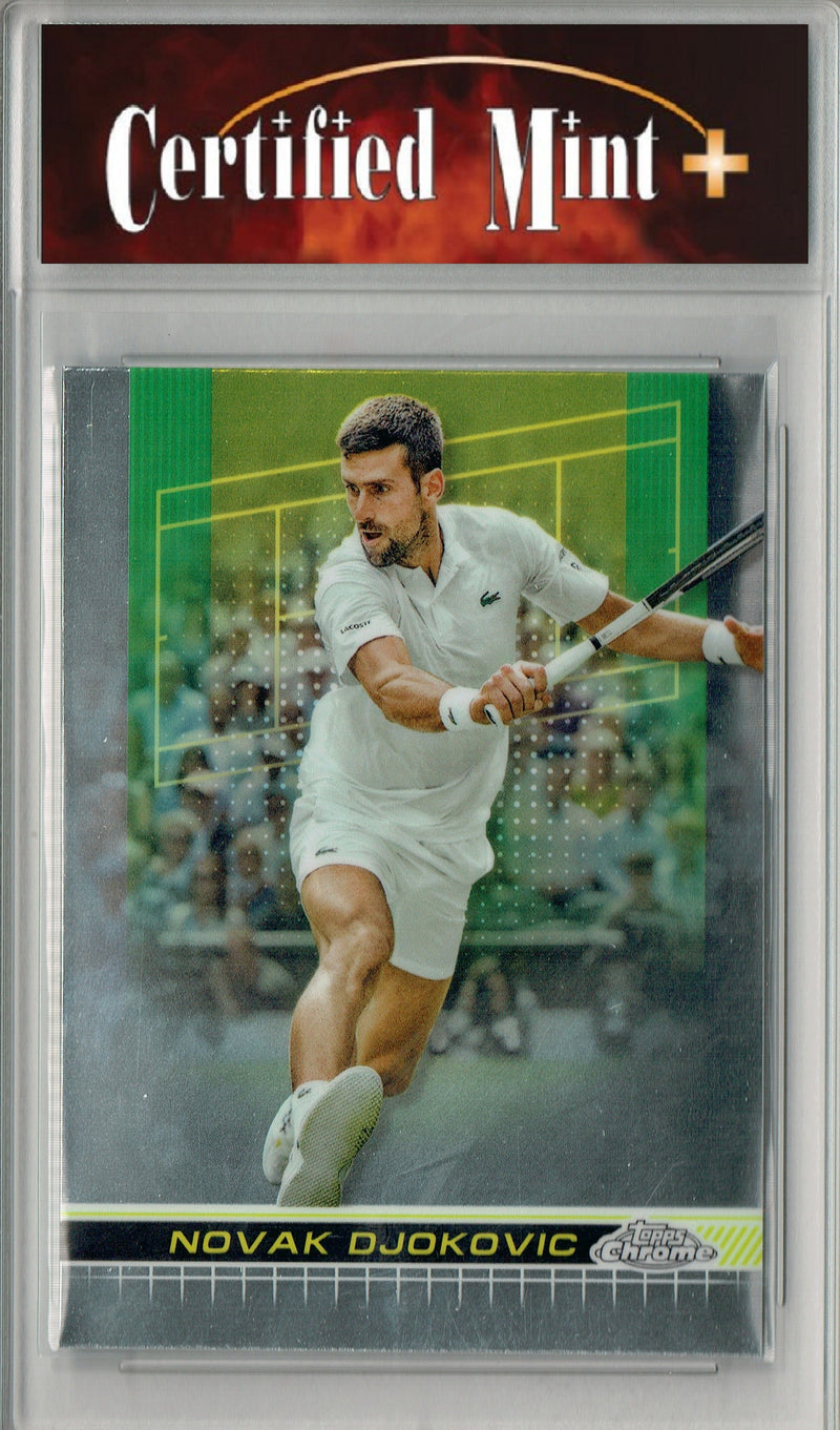 Certified Mint+ Novak Djokovic 2025 Topps Chrome #1 G.O.A.T. Rare Trading Card Serbia