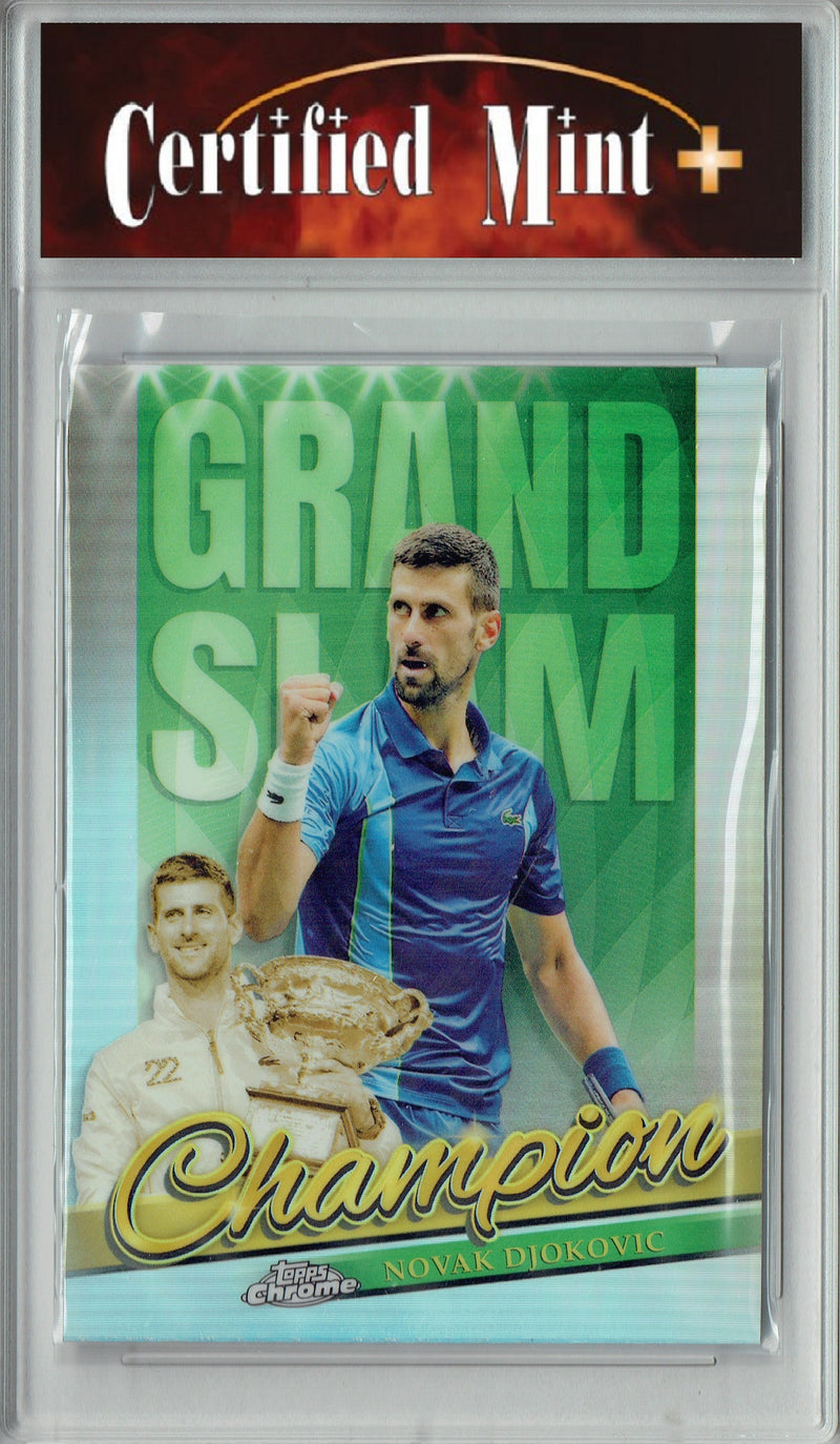 Certified Mint+ Novak Djokovic 2025 Topps Chrome #GSC-ND Grand Slam Refractor Rare Trading Card Serbia