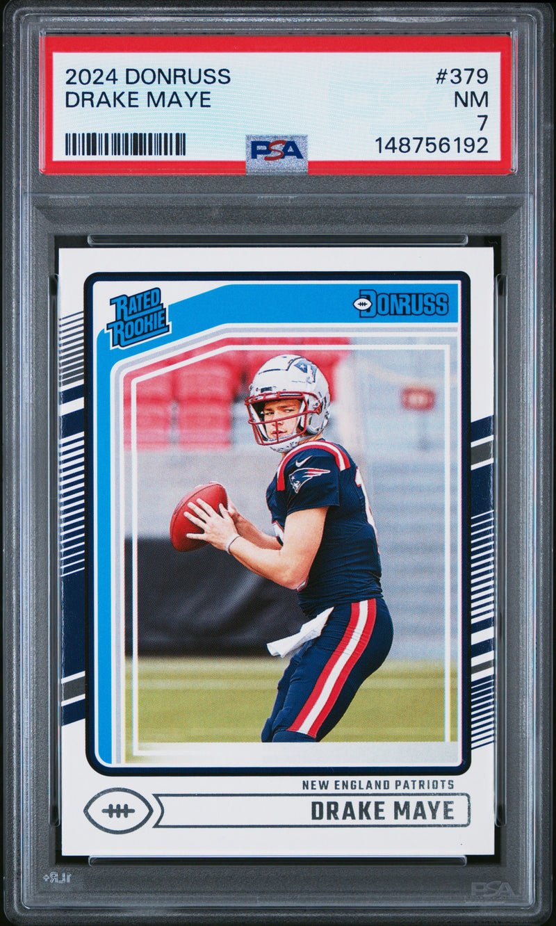 PSA 7 Drake Maye 2024 Donruss #379 Rookie Card New England Patriots