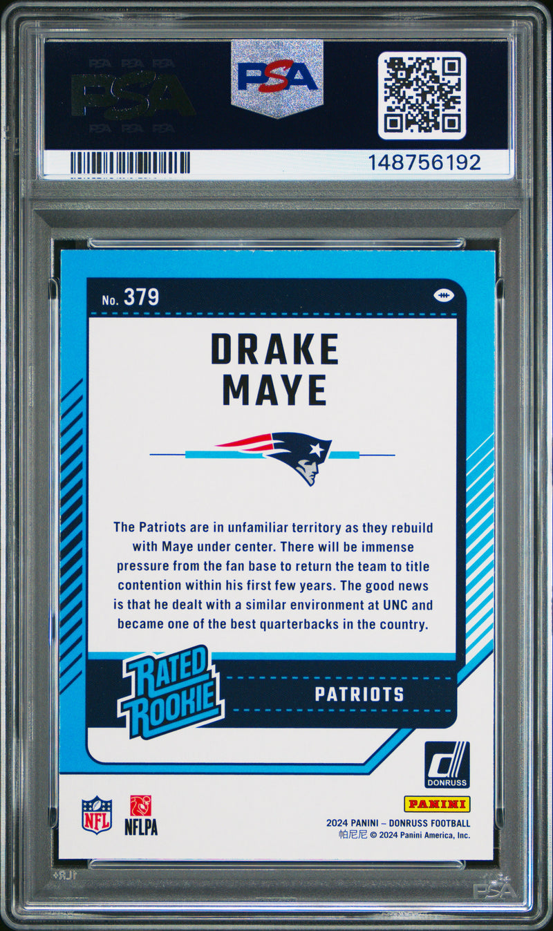 PSA 7 Drake Maye 2024 Donruss #379 Rookie Card New England Patriots