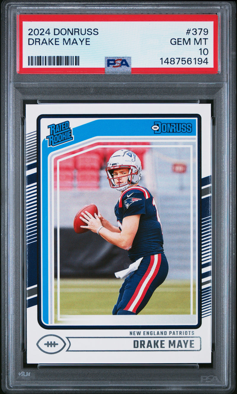 PSA 10 Drake Maye 2024 Donruss #379 Rookie Card New England Patriots