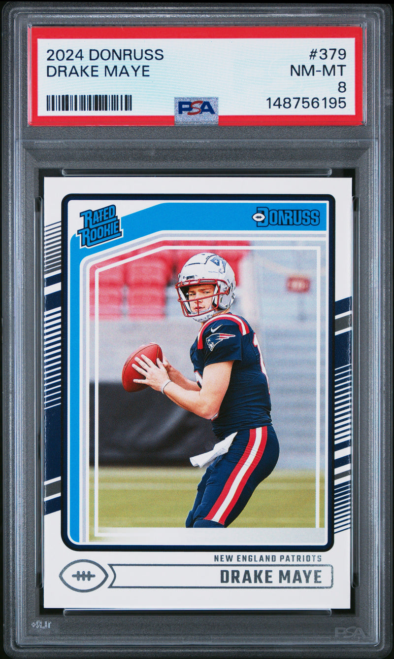PSA 8 Drake Maye 2024 Donruss #379 Rookie Card New England Patriots