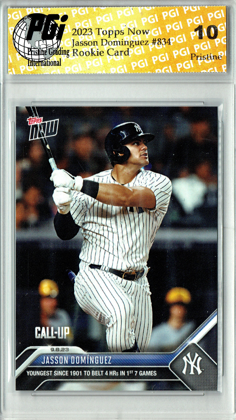 Jasson Dominguez 2023 Topps Now #834 PRISTINE Rookie Card PGI 10