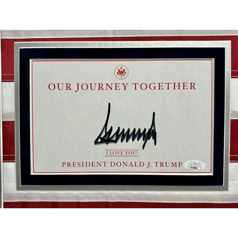 Donald Trump Signed USA Flag Framed with Butler, PA Newspaper JSA Assassination Autographed