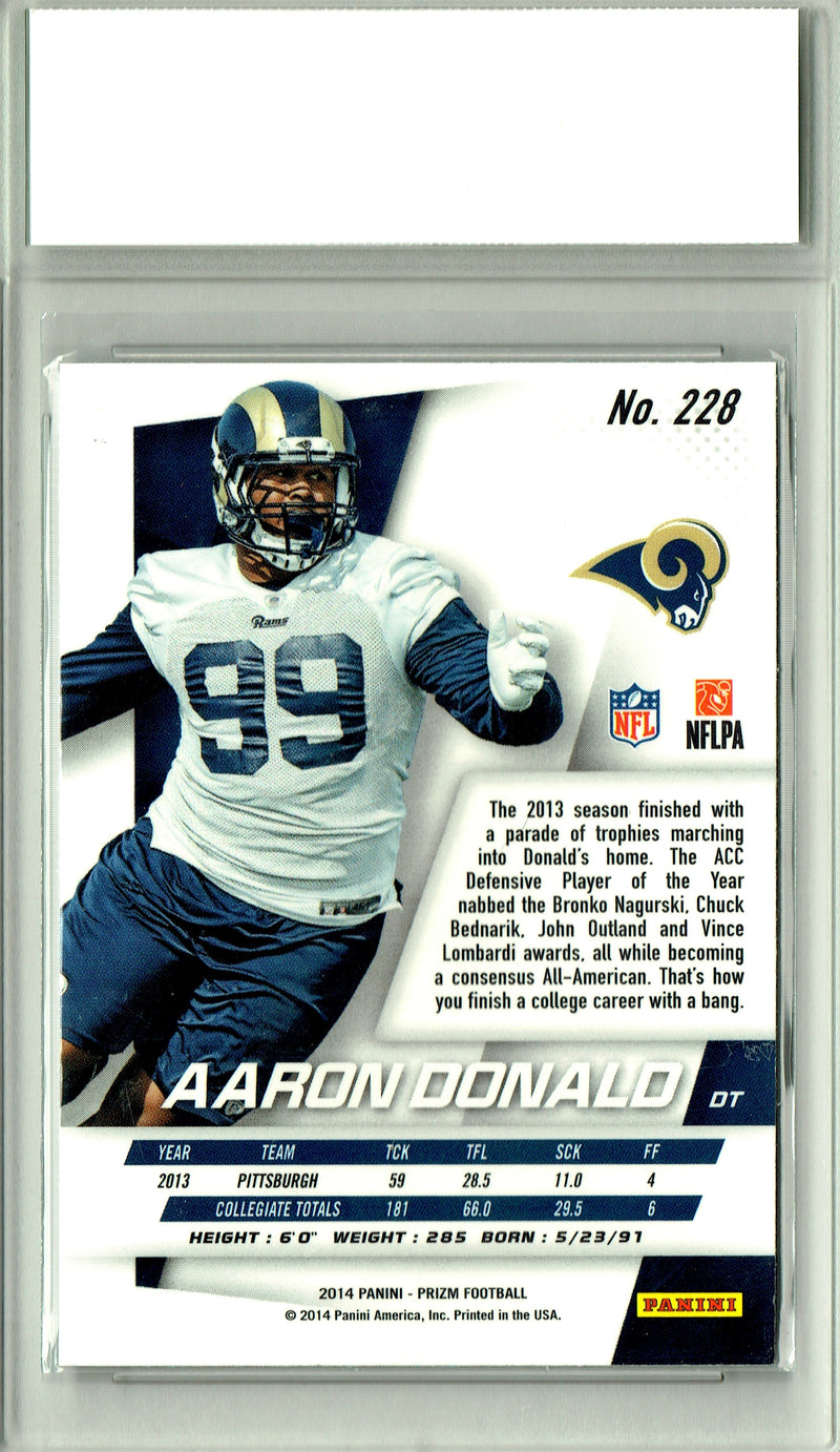 Aaron Donald Rookie Card 2014 Prizm #228, PGI 10, Los Angeles Rams Football