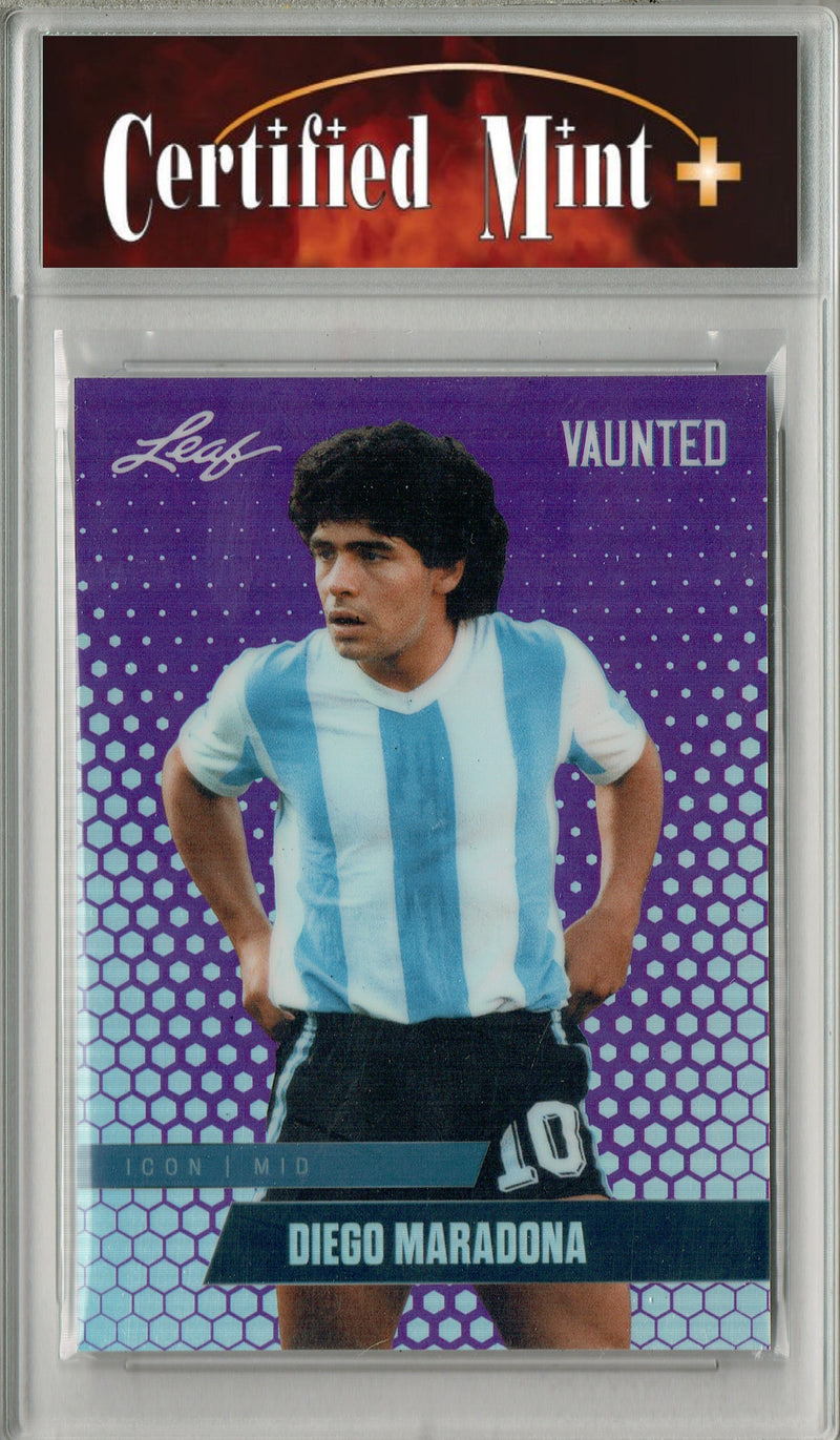 Certified Mint+ Diego Maradona 2025 Leaf Vaunted Metal #VM-02 Purple 15 Made Rare Card Argentina