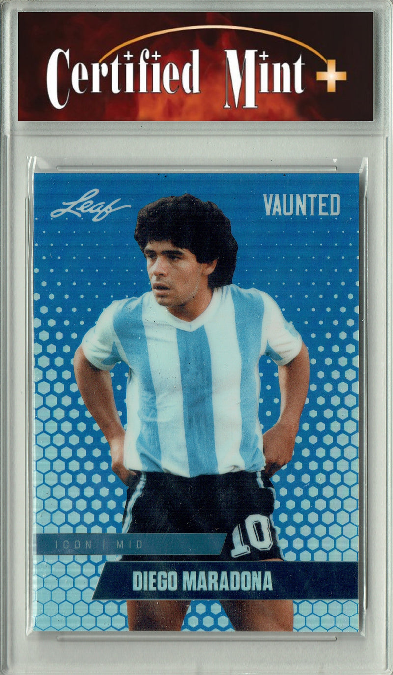 Certified Mint+ Diego Maradona 2025 Leaf Vaunted Metal #VM-02 Blue 20 Made Rare Card Argentina