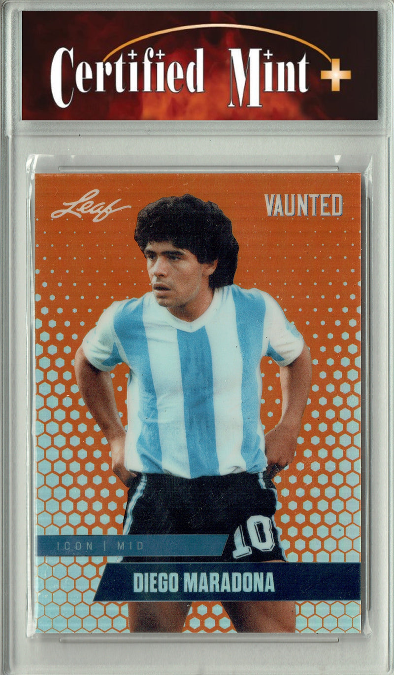 Certified Mint+ Diego Maradona 2025 Leaf Vaunted Metal #VM-02 Orange 3 Made Rare Card Argentina