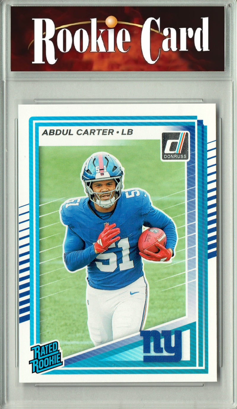 Certified Mint+ Abdul Carter 2025 Donruss Football #315 Rookie Card New York Giants