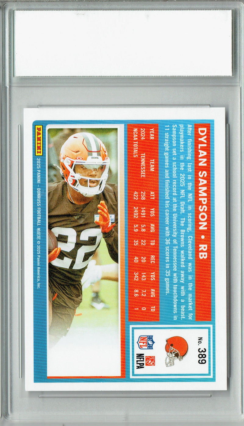 Certified Mint+ Dylan Sampson 2025 Donruss Football #389 Rookie Card Cleveland Browns