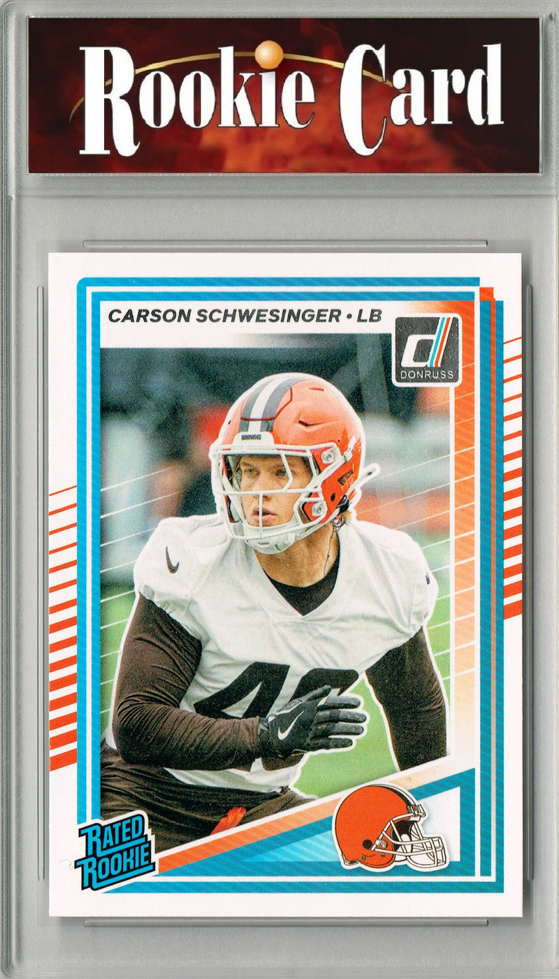 Certified Mint+ Carson Schwesinger 2025 Donruss Football #392 Rookie Card Cleveland Browns