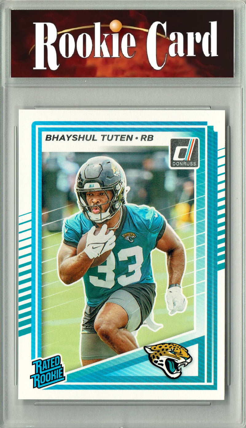 Certified Mint+ Bhayshul Tuten 2025 Donruss Football #333 Rookie Card Jacksonville Jaguars