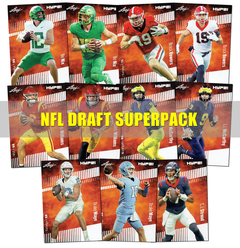 2024 Draft Superpack - Top Pick Rookie Cards - Caleb Williams, Drake Maye, Bo Nix, Brock Bowers, J.J. McCarthy & More - 11 cards plus bonuses - All Certified Mint+