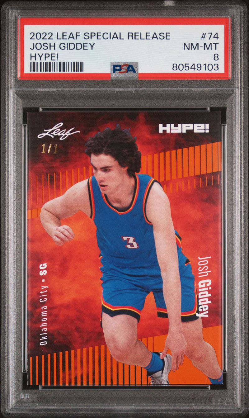 PSA 8 Josh Giddey 2022 Leaf Hype! #74 Orange Masterpiece 1/1 Rookie Card