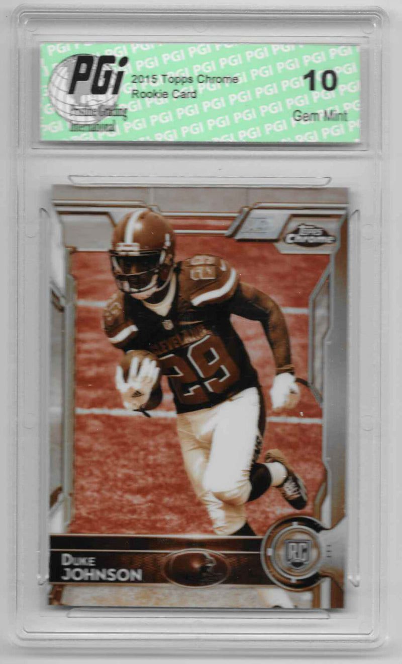 Duke Johnson 2015 Topps Chrome Sepia Refractor Rookie Card Only 99 Made PGI 10