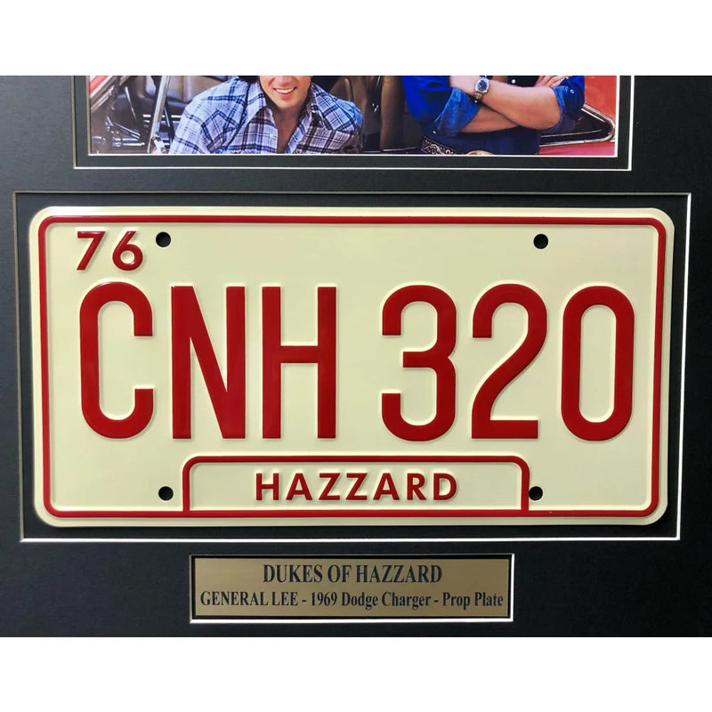 "Dukes of Hazzard" Dodge Charger Movie Car License Plate Framed Collage General Lee