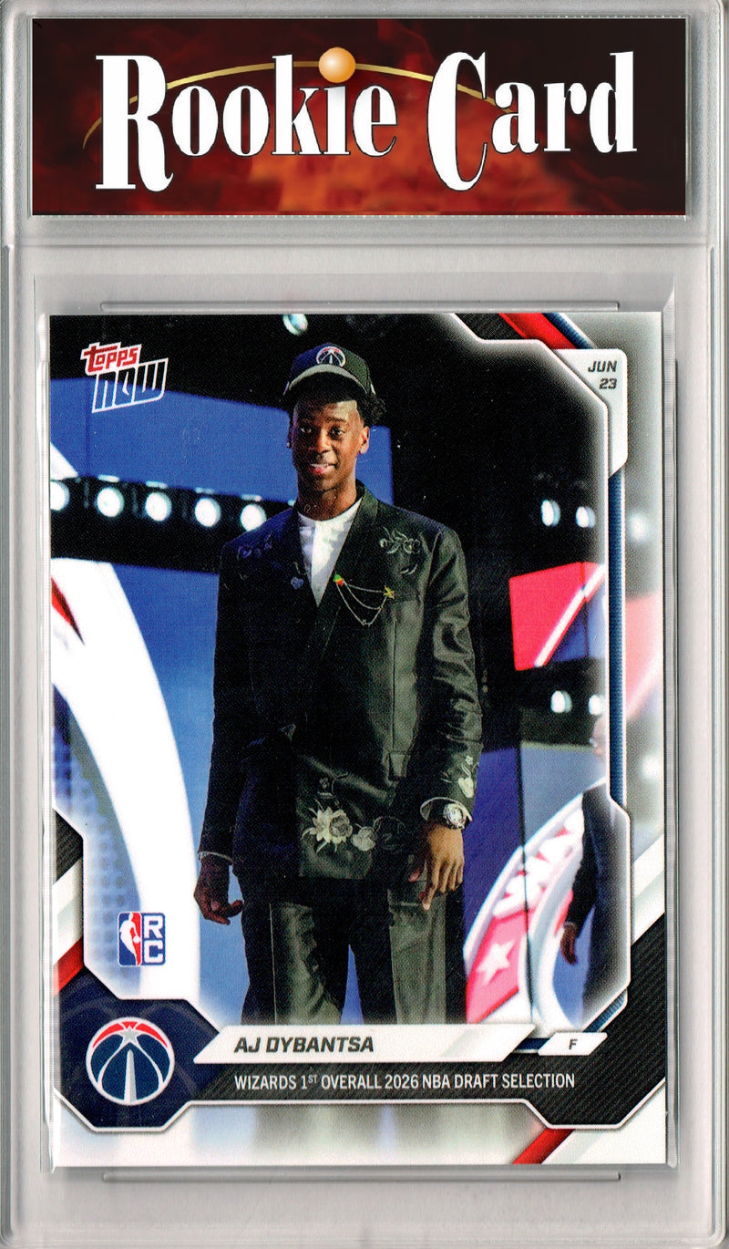 A.J. Dybantsa Rookie Card 2026 Topps Now #ADYB NBA Draft Night, Certified Mint+ Condition, Washington Wizards Basketball
