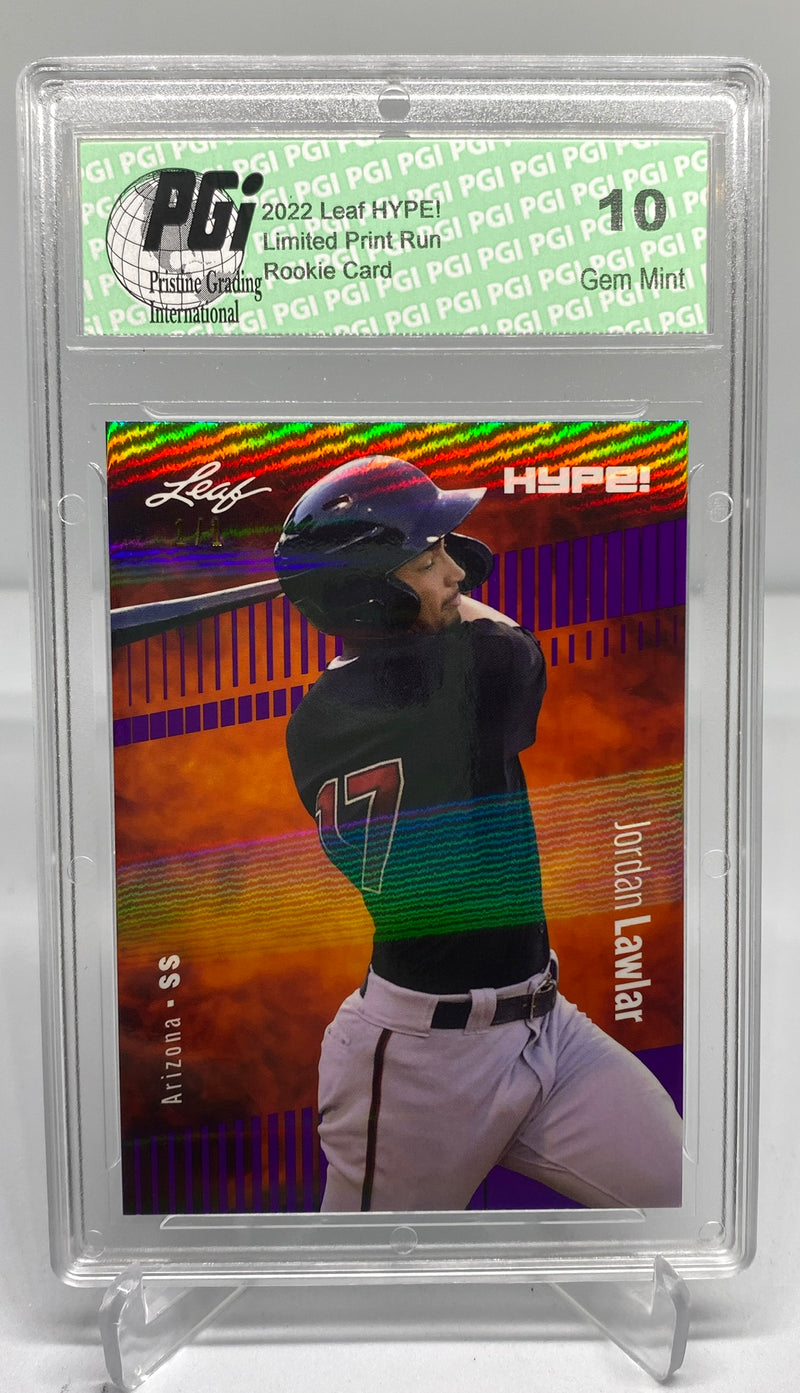 Jordan Lawlar 2022 Leaf HYPE! #71 Purple Shimmer 1 of 1 Rookie Card PGI 10