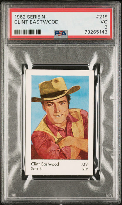 PSA 3 VG Clint Eastwood 1962 Serie N #219 Rookie Card Rawhide