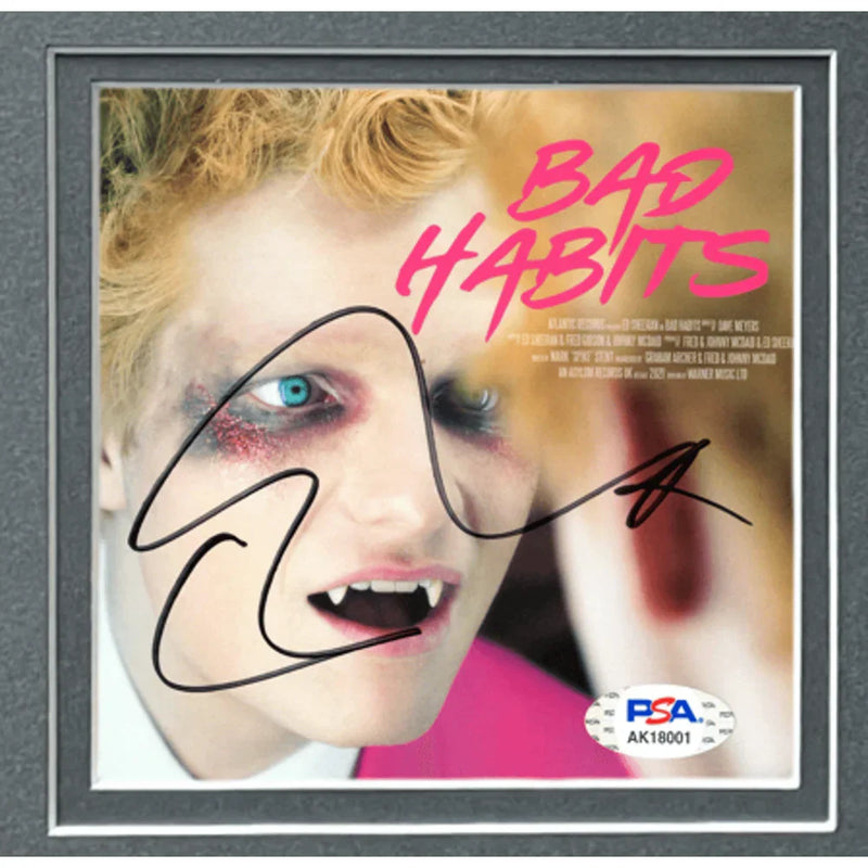Ed Sheeran Signed "Bad Habits" CD Album Framed Collage PSA/DNA COA Autograph