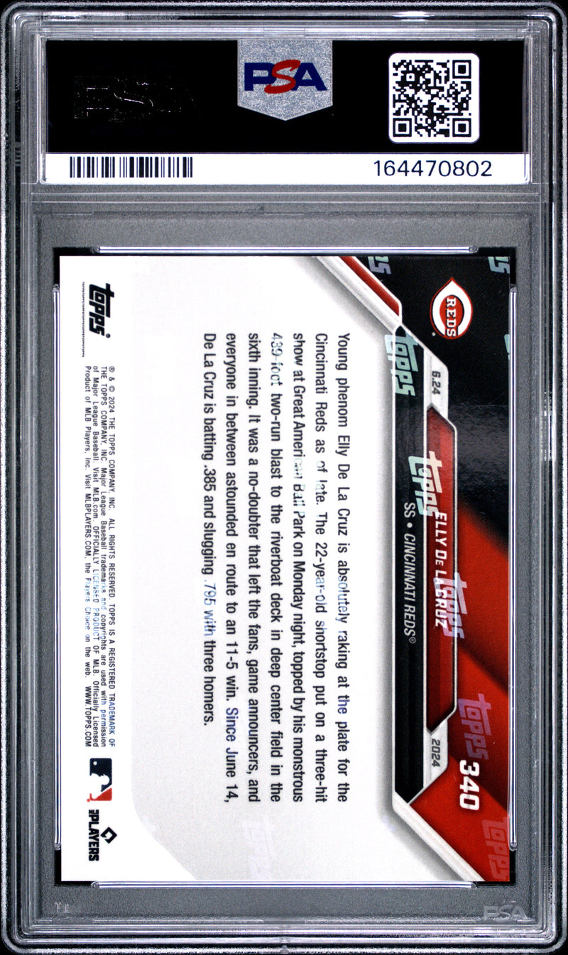 Elly De La Cruz Rookie Card 2024 Topps Now #340 Platinum Member, PSA 9, Cincinnati Reds Baseball