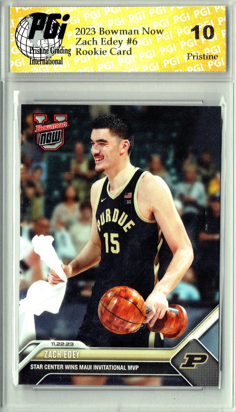 Zach Edey 2023 Bowman University Now #6 PRISTINE Rookie Card PGI 10