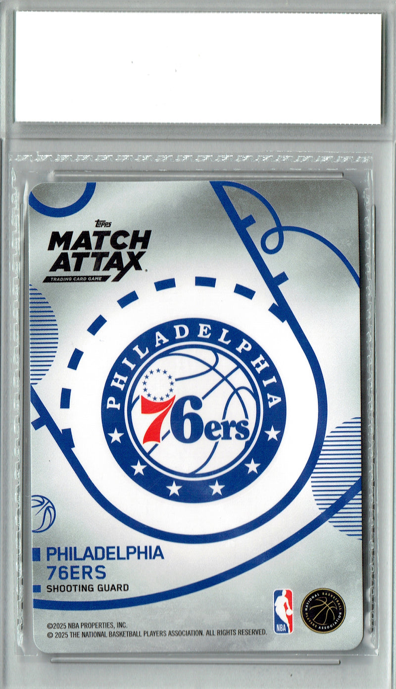 V.J. Edgecombe Rookie Card 2025 Topps #NNO Match Attax Game, Certified Mint+ Condition, Philadelphia 76ers Basketball