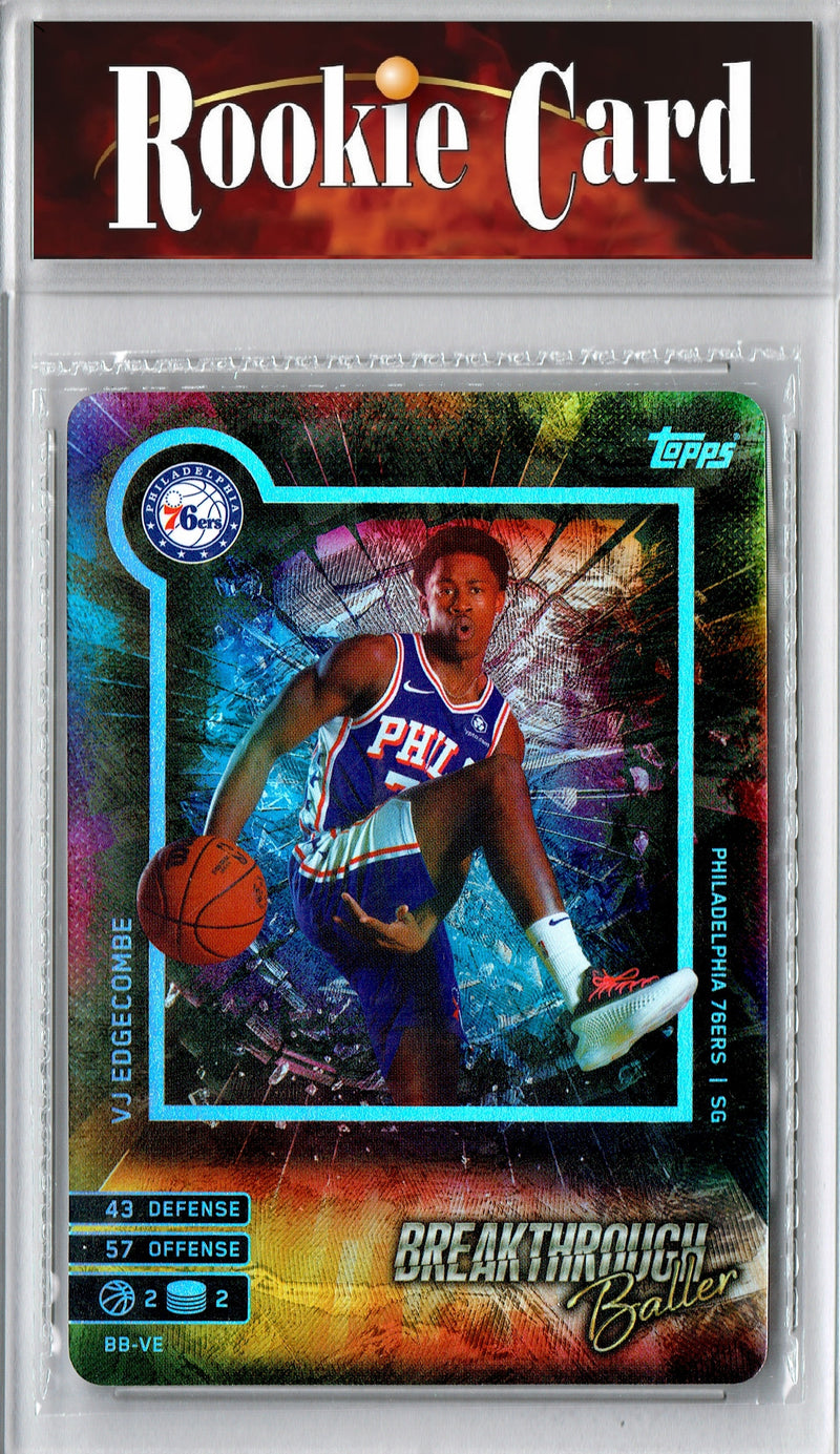 V.J. Edgecombe Rookie Card 2025 Topps #NNO Match Attax Game, Certified Mint+ Condition, Philadelphia 76ers Basketball