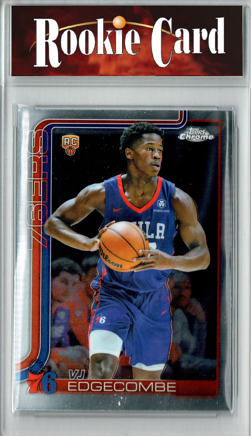 V.J. Edgecombe Rookie Card 2025 Topps Chrome #253 0, Certified Mint+ Condition, Philadelphia 76ers Basketball