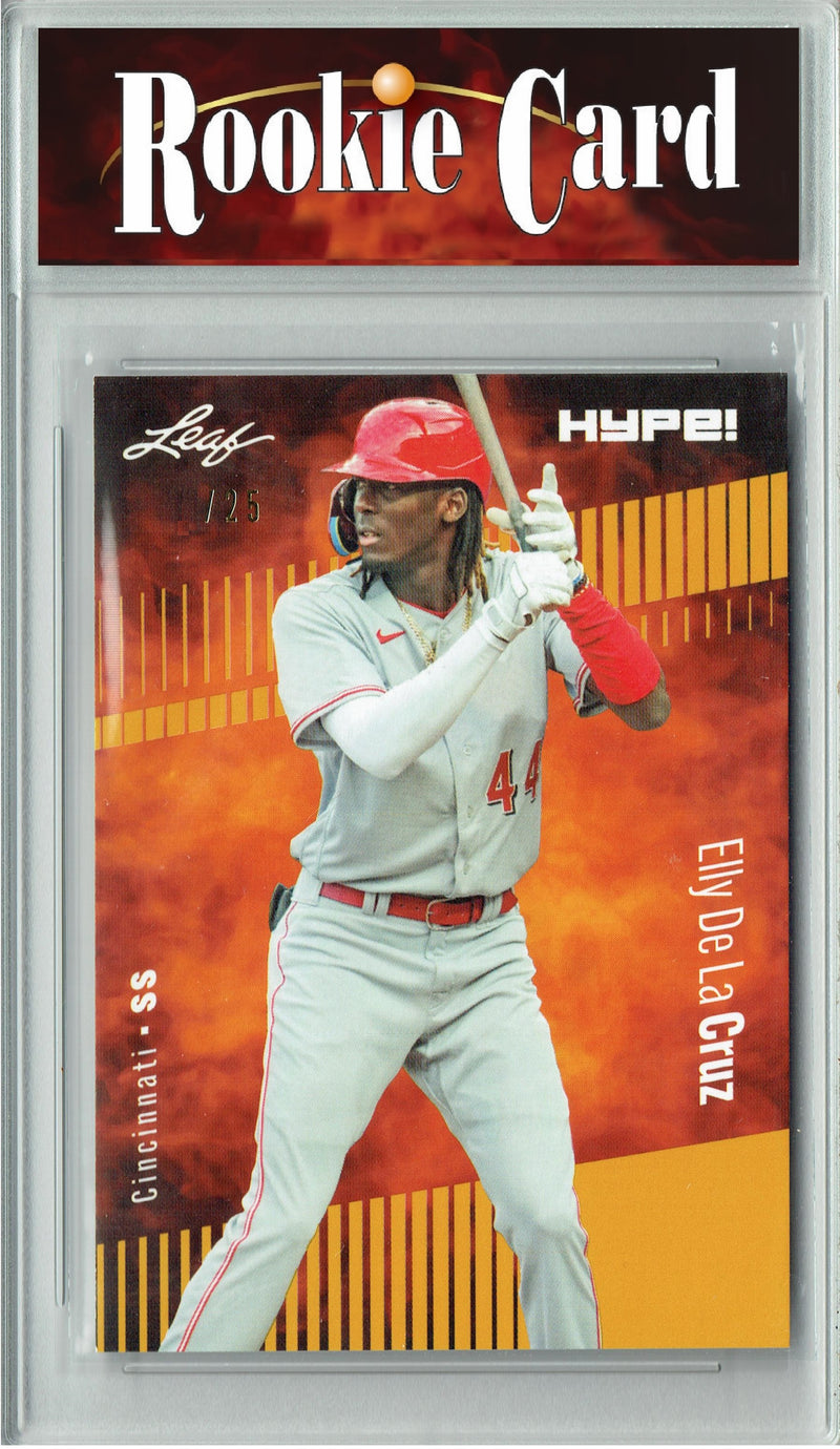 Certified Mint+ Elly De La Cruz 2023 Leaf HYPE #115a Gold SP, Just 25 Made Rookie Card Cincinnati Reds