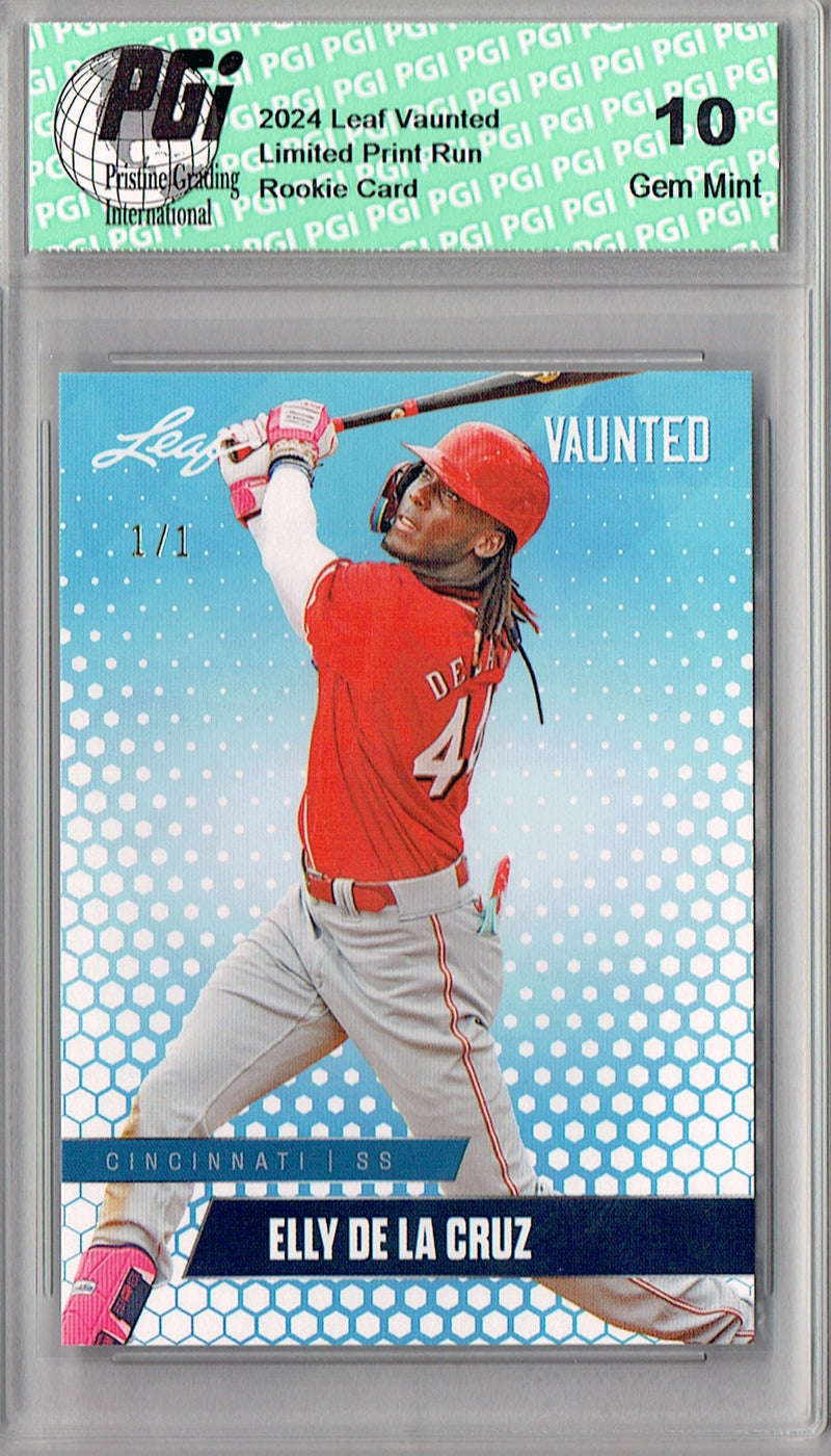 Elly De La Cruz 2024 Leaf Vaunted #V-04 White Blank Back 1/1 Rookie Card PGI 10