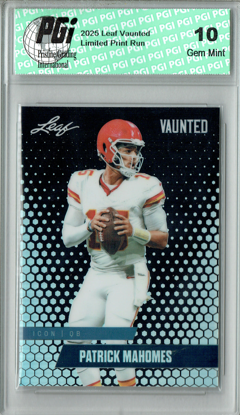 Patrick Mahomes Trading Card Kansas City PGI 10 Football Card 2025 Leaf Vaunted Metal #VM-06 Black 6 Made