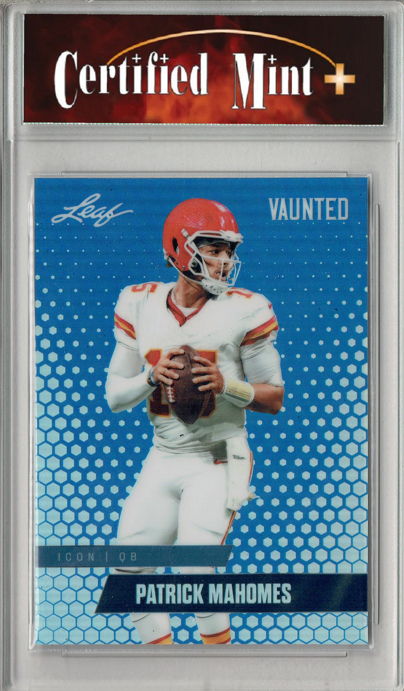 Patrick Mahomes Trading Card Kansas City CM+ Football Card 2025 Leaf Vaunted Metal #VM-06 Blue 9 Made
